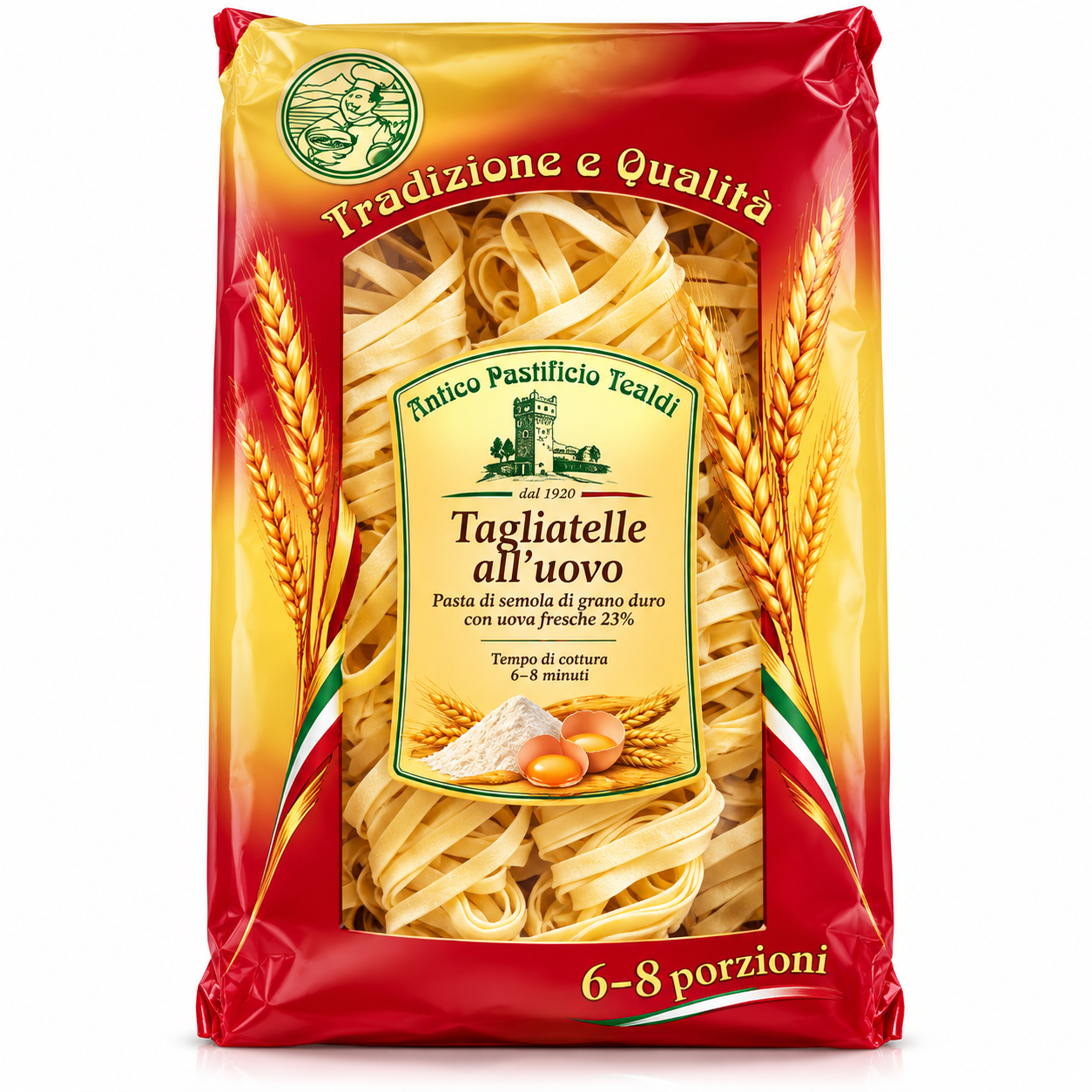 Itališki tradiciniai makaronai su kiaušiniais 500g Itališki tradiciniai makaronai su kiaušiniais 500g