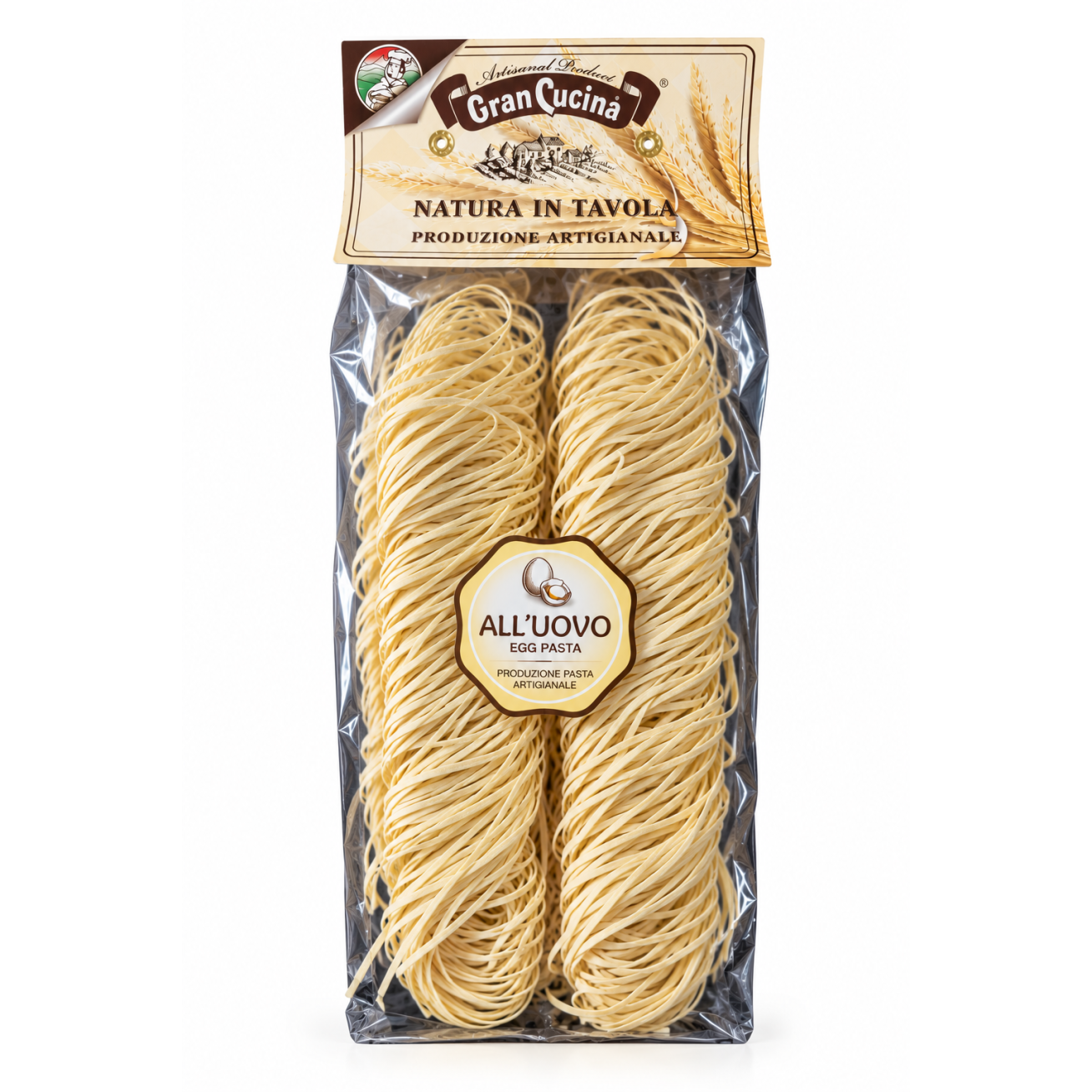 Itališki makaronai su kiaušiniais Tagliolini 500g Itališki makaronai su kiaušiniais Tagliolini 500g