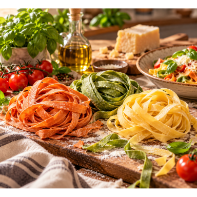 Itališki trispalviai makaronai su kiaušiniais Tagliatelle  500g