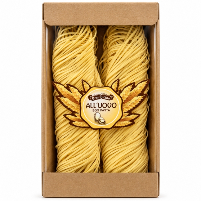 Itališki makaronai su kiaušiniu Tagliolini 250g Itališki makaronai su kiaušiniu Tagliolini 250g