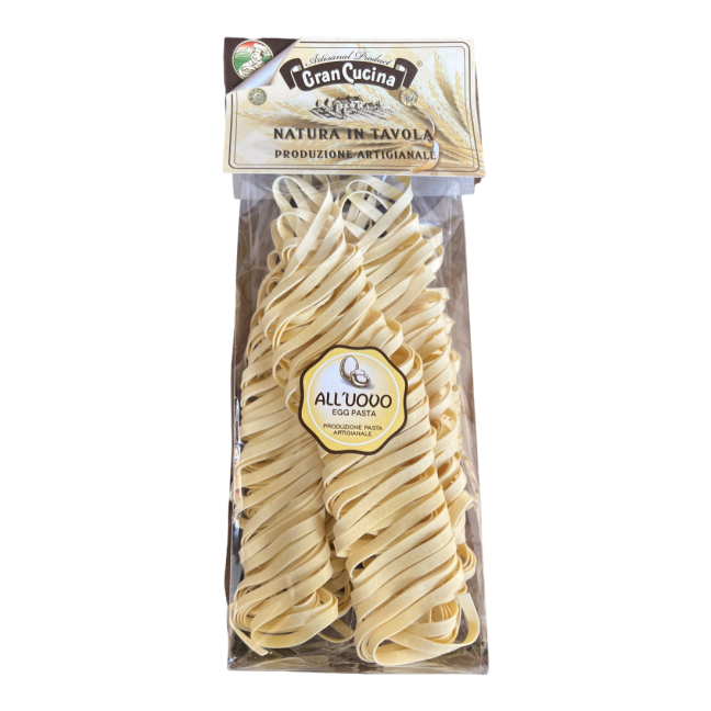 Itališki tradiciniai makaronai Tagliatelle su kiaušiniu 500g Itališki tradiciniai makaronai Tagliatelle su kiaušiniu 500g
