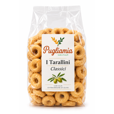 Itališki Tarallini su alyvuogių aliejumi PUGLIAMIA 200g