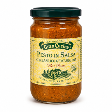 Raudonas pesto padažas su bazilikais D.O.P. 180g