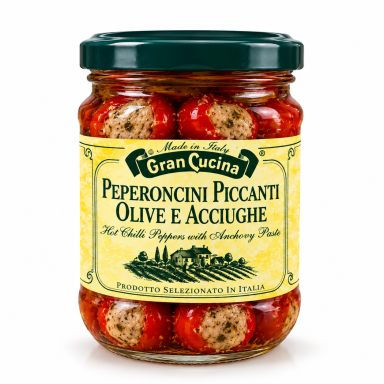 Raudonieji čili pipirai įdaryti ančiuviais 180g